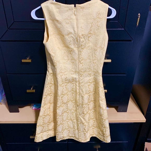 New York &Co. Eva Mendes Yellow Jacquard Dress - Picture 2 of 11